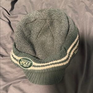 Reebok Green and White Knit Jets NFL Beanie